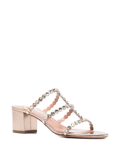 Aquazzura Tequilla crystal-embellishment sandals - Gold - zdjęcie produktu nr 2