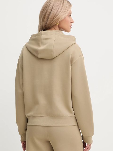 Patrizia Pepe bluza damska kolor beżowy z kapturem gładka 8M1707 J305