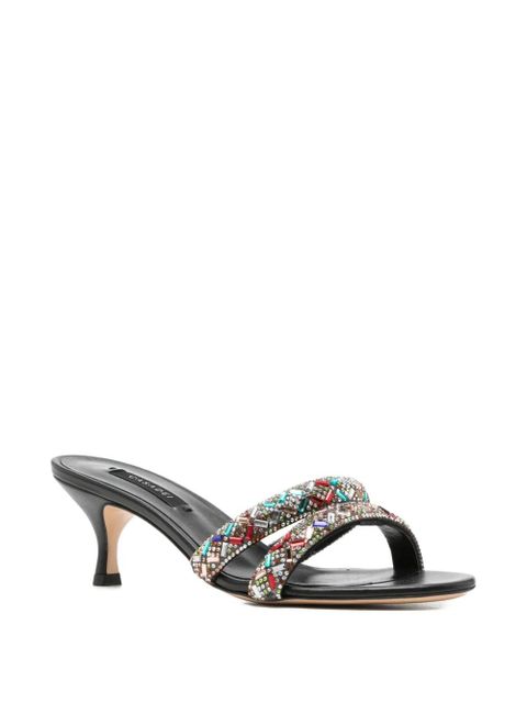 Casadei Vegas crystal-embellished heeled sandals - Black - zdjęcie produktu nr 2