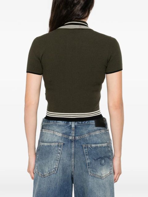 AMIRI logo-embroidered polo top - Green