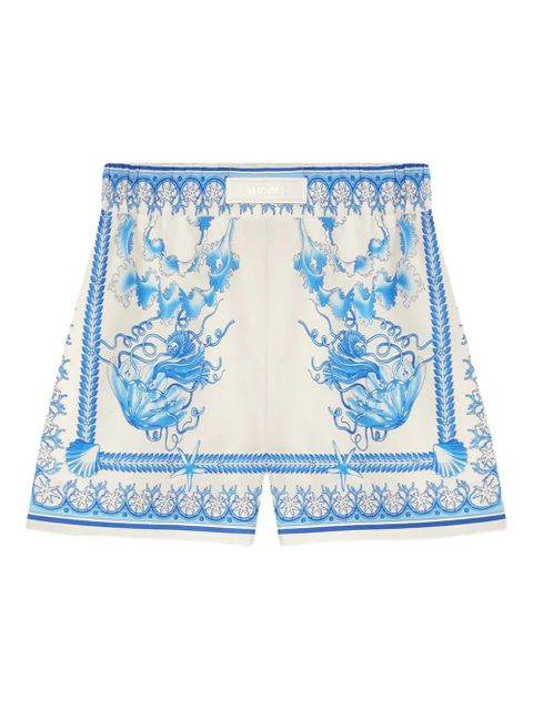 Versace Underwater Barocco cotton shorts - Blue - zdjęcie produktu nr 1
