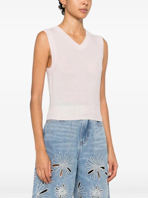 SANDRO V-neck sleeveless top - Pink