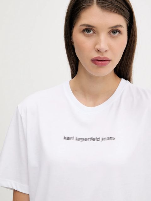 Karl Lagerfeld Jeans t-shirt damskie kolor biały A3W17039
