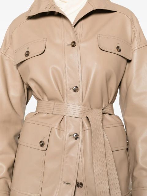 Yves Salomon buttoned belted jacket - Neutrals