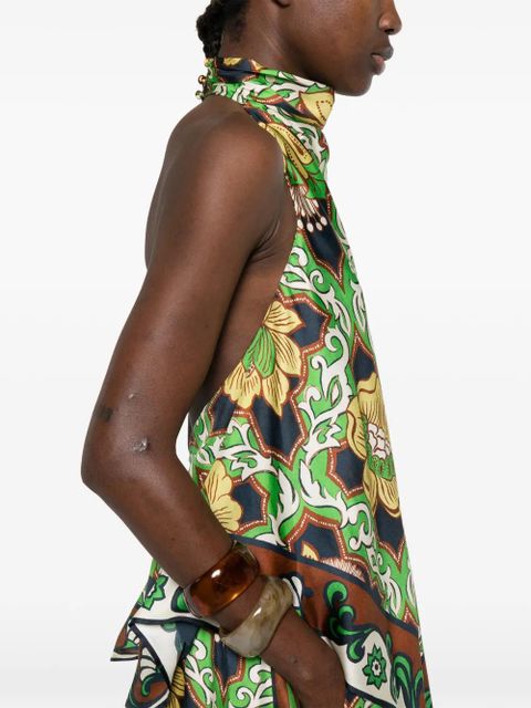 ALEMAIS Liana floral halterneck top - Green