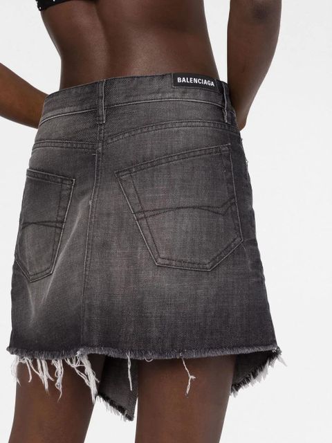 Balenciaga Cut-up denim mini skirt - Black