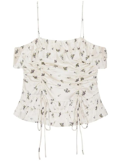 GANNI draped top - White - zdjęcie produktu nr 1