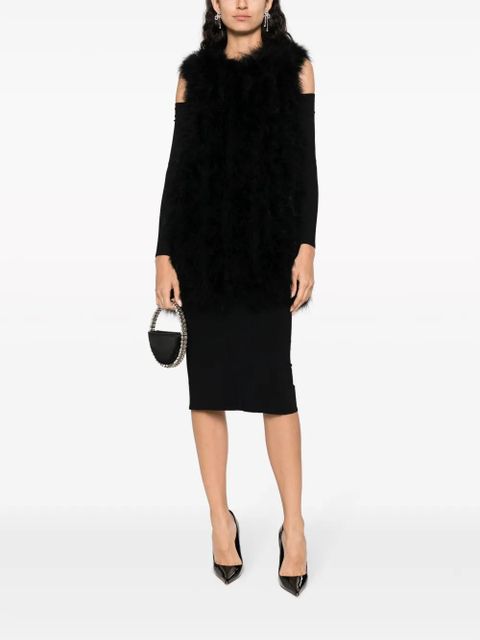 Yves Salomon sleeveless feather silk coat - Black - zdjęcie produktu nr 2