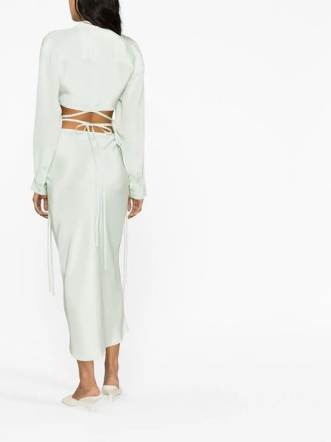 Christopher Esber tie-fastening silk shirt - Green