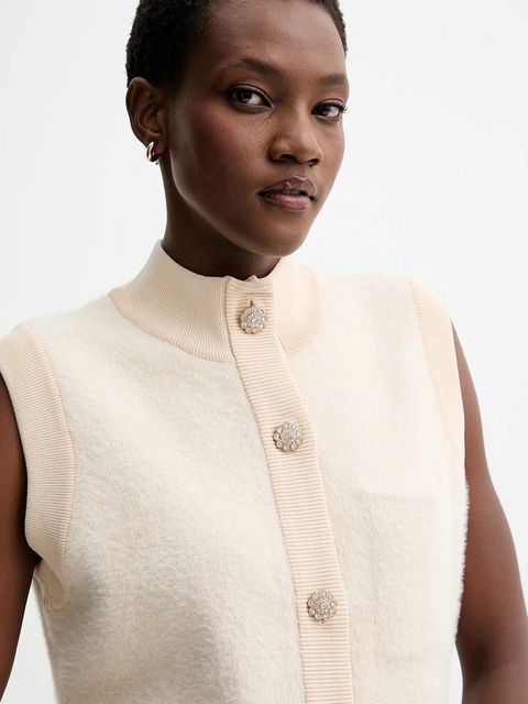 Blugirl Blumarine kamizelka damski kolor beżowy RF5236.MA39R