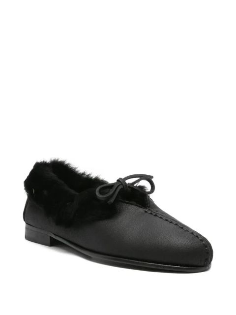 Hereu fur-trimmed leather loafers - Black