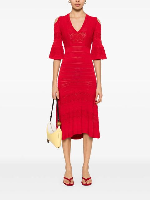 TWINSET punched-knit midi dress - Red - zdjęcie produktu nr 2