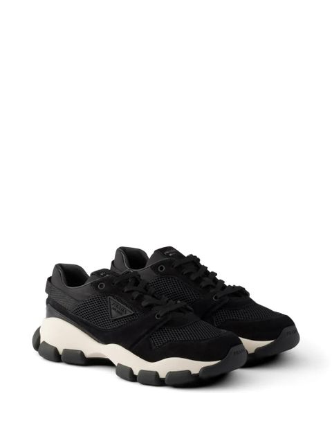 Prada mesh fabric and suede sneakers - Black - zdjęcie produktu nr 2