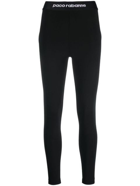 Rabanne logo-waistband high-waisted leggings - Black - zdjęcie produktu nr 1