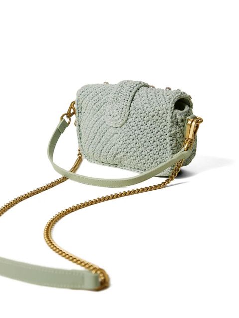 TWINSET crystal-embellished crochet shoulder bag - Blue - zdjęcie produktu nr 2