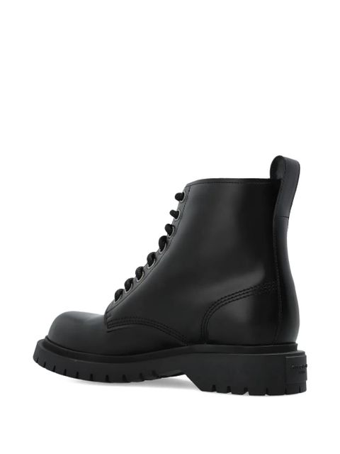 Givenchy lace-up leather biker boots - Black