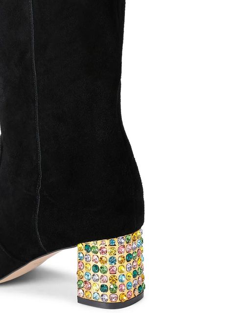 Kurt Geiger London kozaki zamszowe Chelsea Block Otk Boot damskie kolor czarny na słupku 5003300209