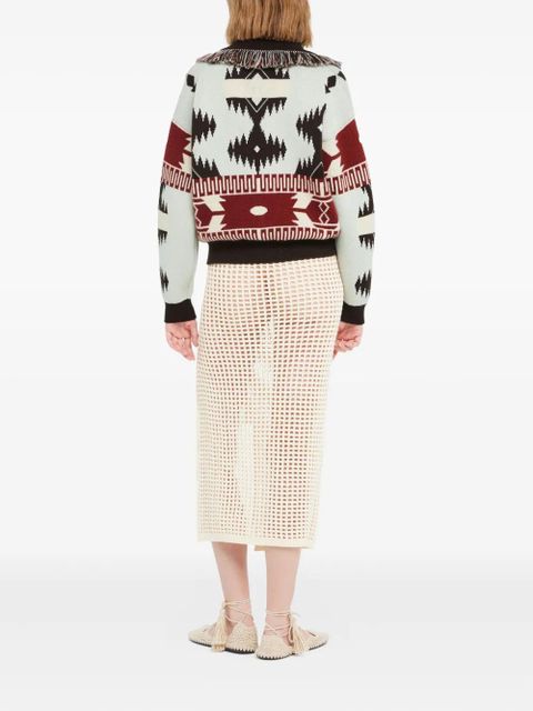 Alanui Icon jacquard fringed cardigan - Neutrals - zdjęcie produktu nr 2