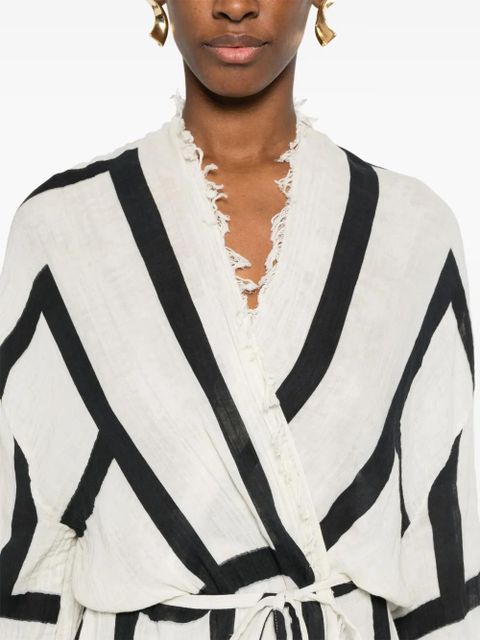 TOTEME geometric-print wrap dress - Neutrals