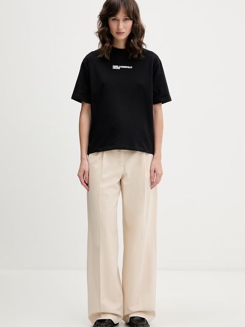 Karl Lagerfeld Jeans t-shirt damski bawełniany - zdjęcie produktu nr 1