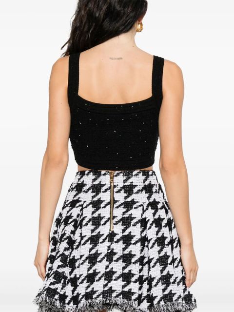 Balmain textured cropped top - Black