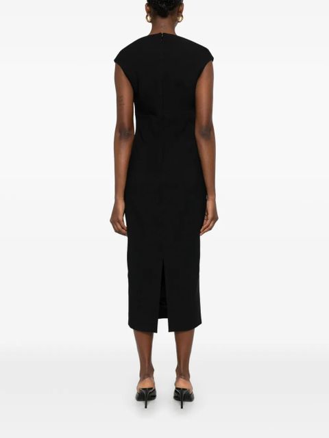 Solace London Monica V-neck midi dress - Black