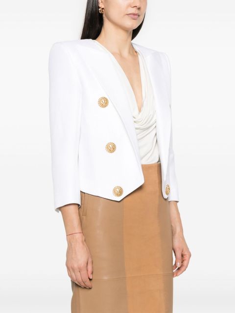 Balmain textured blazer - White