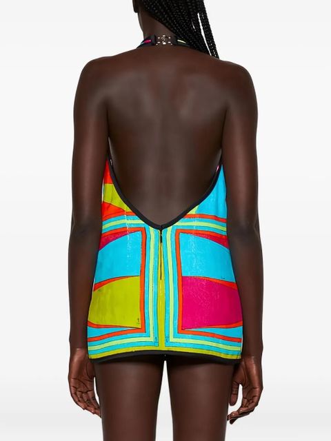 PUCCI printed halterneck mini dress - Blue