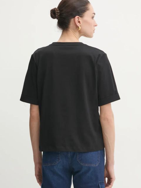 Liu Jo t-shirt bawełniany damski kolor czarny TA5175 JS923