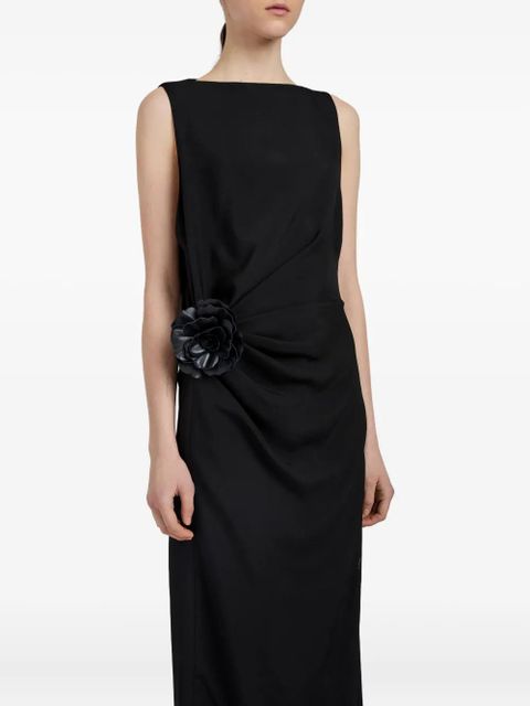 Proenza Schouler flower-embellished draped dress - Black