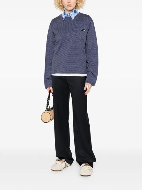 Miu Miu chest-pocket sweatshirt - Blue - zdjęcie produktu nr 2