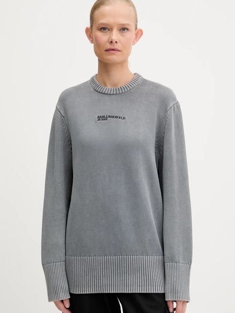 Karl Lagerfeld Jeans sweter bawełniany damski kolor szary A3W18037 - zdjęcie produktu nr 1