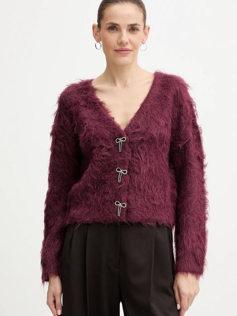 Guess kardigan z dodatkiem alpaki TOMIKO damski kolor bordowy W5BR91 Z3JI2 - zdjęcie produktu nr 1