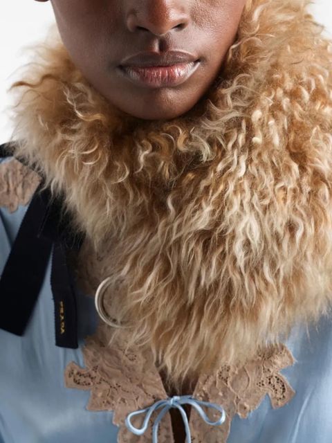 Prada shearling collar - Neutrals