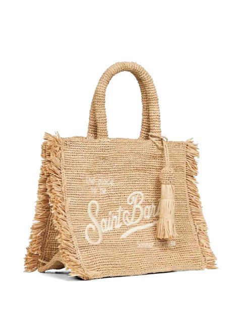 MC2 Saint Barth logo-embroidered fringed tote bag - Neutrals