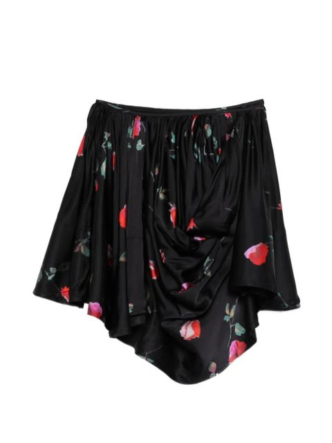 GANNI printed draped mini skirt - Black - zdjęcie produktu nr 1