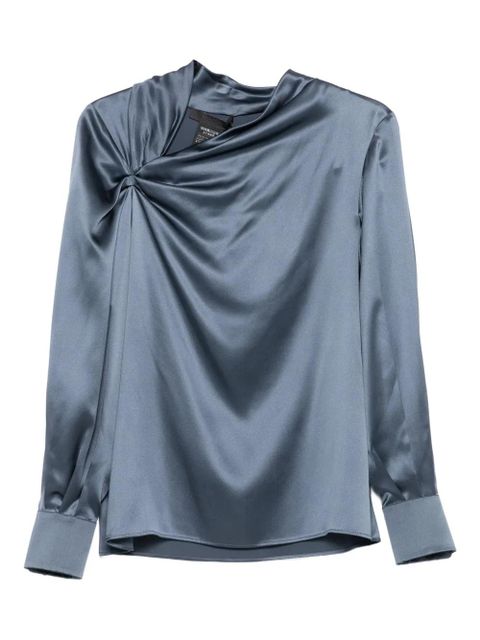 Max Mara knot-detail long-sleeve blouse - Blue - zdjęcie produktu nr 1