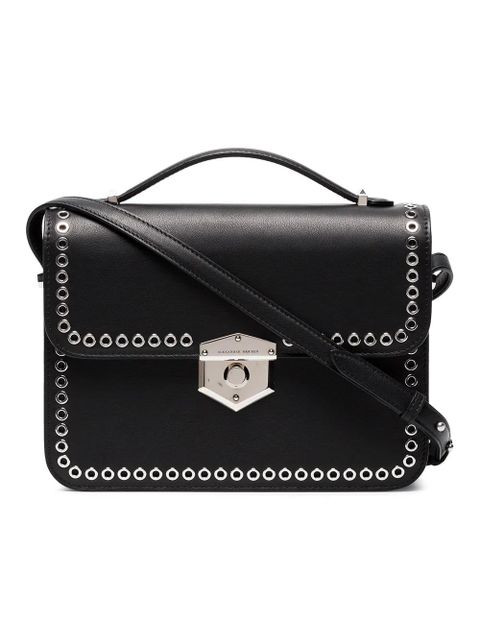 Alexander McQueen black medium eyelet leather box bag - zdjęcie produktu nr 1