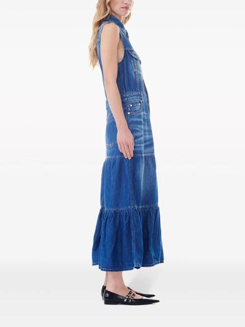 GANNI sleeveless denim dress - Blue