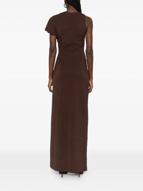 Christopher Esber crystal-pendant twisted maxi dress - Brown