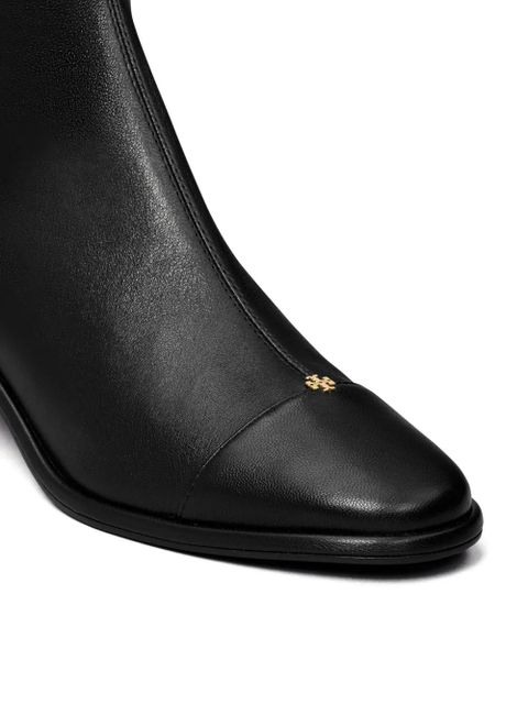 Tory Burch TORY LEATHER CAP-TOE KNEE HIGH BOOT 55MM - 006 - PERFECT BLACK