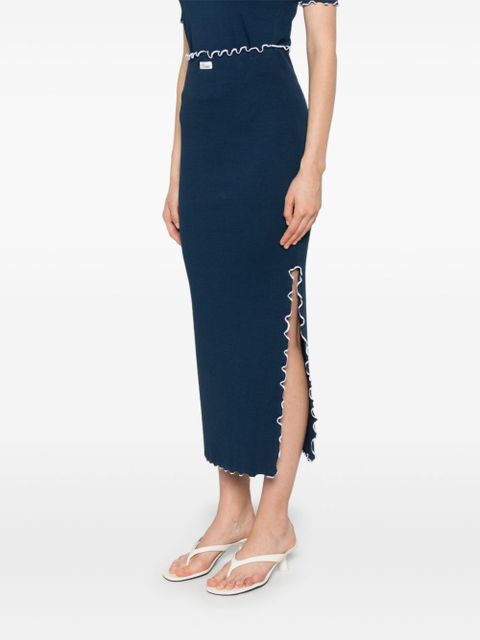 ROTATE BIRGER CHRISTENSEN ribbed midi skirt - Blue - zdjęcie produktu nr 2