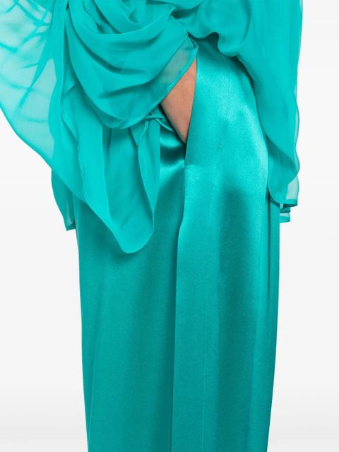 Max Mara side-slits silk palazzo pants - Green