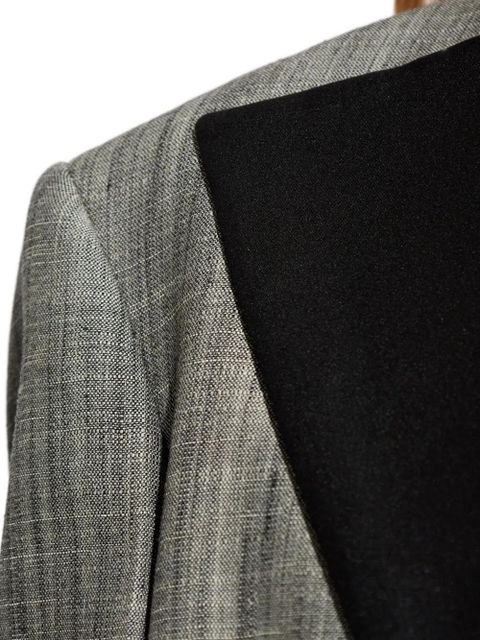 Jil Sander satin-lapel checked jacket - Grey