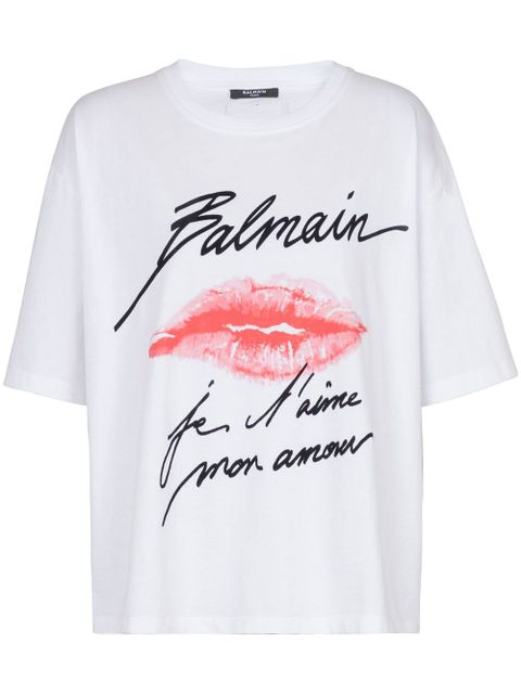 Balmain kiss-print T-shirt - White - zdjęcie produktu nr 1