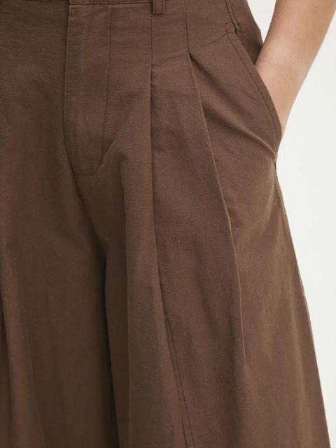 Answear.LAB spodnie bawełniane damskie kolor brązowy szerokie high waist