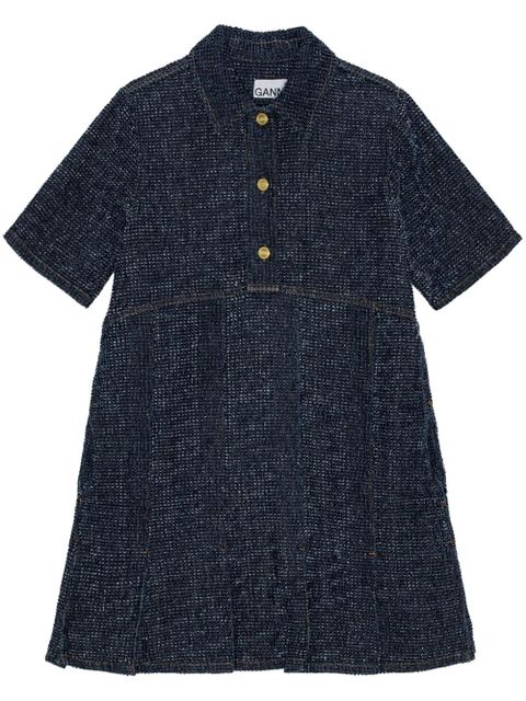 GANNI short-sleeve denim mini dress - Black - zdjęcie produktu nr 1