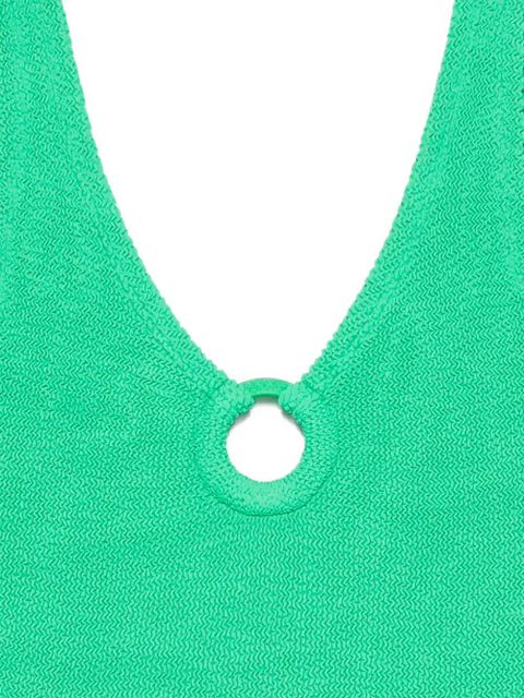 Hunza G crinkle ring detail swimsuit - Green