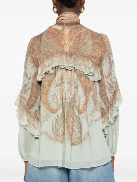 ZIMMERMANN paisley-print ruffled-detail blouse - Blue