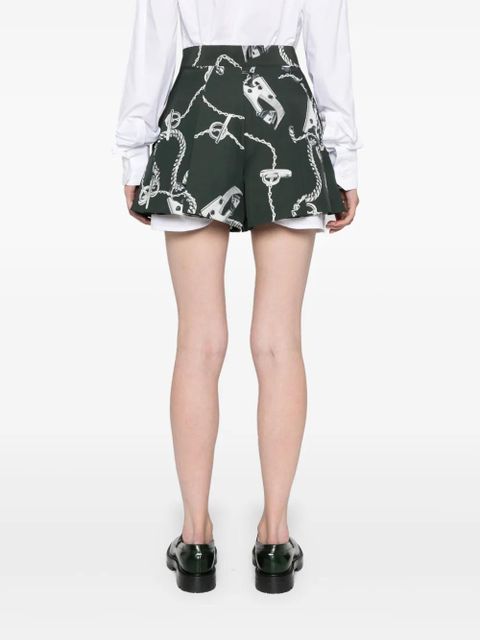 Burberry Knight Hardware Taffeta Shorts - Green
